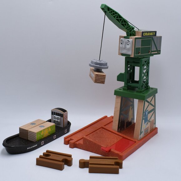 Cranky at the Docks & Bulstrode Thomas The Tank Engine & Friends Wooden Trains - Picture 9 of 12